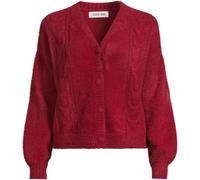 Lands' End Lands' End Red Eyelash Fuzzy Pointelle Cardigan