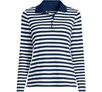 Lands' End Polo Lands' End Supima à manches longues Bleu Large