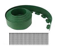 Landscape Edging Kit | No - Tall Wall Garden Border with 30 Stakes | PE Material for Lawn/Flower Bed/Yard | Weather - Tolerant & Easy Installation (Green)