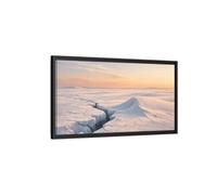 Landscape Nature Ice Field Winter - Framed Canvas Wall Art Print 32×16 inch (80×40 cm) - Horizontal/Black / 1.25 inch (3 cm)