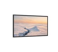 Landscape Nature Ice Field Winter - Framed Canvas Wall Art Print 48×24 inch (120×60 cm) - Horizontal/Black / 1.25 inch (3 cm)