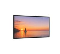 Landscape Nature Sailboat Sunset - Framed Canvas Wall Art Print 48×24 inch (120×60 cm) - Horizontal/Black / 1.25 inch (3 cm)