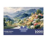 Landscape of Green Mountain 1000 Pièces Carton Extra-épais Coffret De Puzzles Spring Countryside Stimulant Et Éducatif Défi Unique Puzzles As Birthday Gifts 38x26cm/1000pcs