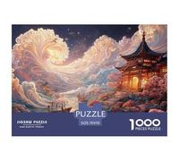 Landscape Painting in The Style of Chinese Art 1000 Pièces Découpe Précise Puzzle Traditional Chinese Architecture Amusant Jigsaw Jouet Éducatif Déco pour Amis 70x50cm/1000pcs