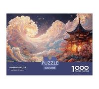 Landscape Painting in The Style of Chinese Art 1000 Pièces Puzzles Traditional Chinese Architecture Soulage Le Stress Puzzle pour Adultes Jeu De Défi Difficile 52x38cm/1000pcs