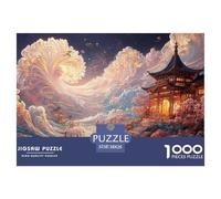 Landscape Painting in The Style of Chinese Art 1000 Pièces Puzzles Traditional Chinese Architecture Soulage Le Stress Puzzle pour Adultes Décoration D'intérieur 38x26cm/1000pcs