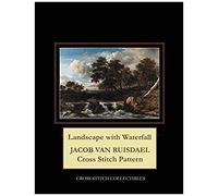 Landscape With Waterfall: Jacob Van Ruisdael Cross Stitch Pattern