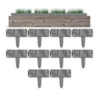 Landscaping Stone Edging - 10 Piece Imitation No Dig Landscape Border, Decorative Flower Bed Edging, Outdoor Garden Retaining Border Stones for Outdoor Lawn Yard Landscape Grass Trees Garden Porch Cou