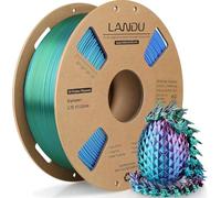 LANDU Filament PLA tricolore en soie de 1,75 mm, 1 kg, filament PLA en soie tricolore, filament PLA arc-en-ciel, filament pour imprimante 3D soigneusement enroulé, filament multicolore 3 en 1 +/-0,02