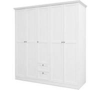 Armoire de chambre - LANDWOOD 19 - Blanc - 5 portes - 187 x 67 x 200 cm