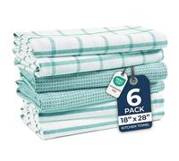 LANE LINEN Ensemble de torchons de cuisine et de chiffons à vaisselle en coton, lot de 6 - Torchon à vaisselle absorbant et à séchage rapide, 45,7 x 71,1 cm, torchons doux et de qualité supérieure