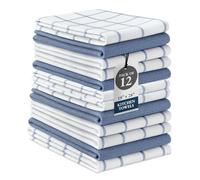 LANE LINEN Lot de 30,5 à 45,7 x 71,1 cm en coton doux et absorbant, à séchage rapide, torchons décoratifs de qualité supérieure - Indigo