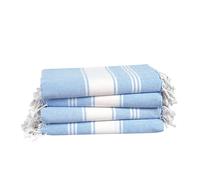 LANE LINEN Lot de 4 serviettes de plage 100 % coton avec sac, surdimensionnées, absorbantes pour piscine, voyage pour le sable, à séchage rapide, 99 x 180 cm, bleu ciel