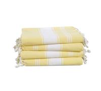 LANE LINEN Lot de 4 serviettes de plage 100 % coton avec sac, surdimensionnées, absorbantes pour piscine, voyage pour le sable, à séchage rapide, 99 x 180 cm, jaune citron vert