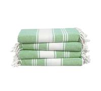 LANE LINEN Lot de 4 serviettes de plage 100 % coton avec sac, surdimensionnées, absorbantes pour piscine, voyage, séchage rapide, 99 x 180 cm, vert jade