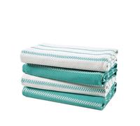 LANE LINEN Lot de 4 torchons de cuisine en coton pour sécher la vaisselle, 45,7 x 71,1 cm, absorbants, à séchage rapide, bleu paon