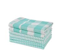 LANE LINEN Lot de 6 torchons de cuisine en coton de qualité supérieure, doux et absorbants, chiffons de nettoyage multi-usages, 30,5 x 30,5 cm, chiffons de cuisine réutilisables - Aqua