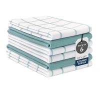 LANE LINEN Lot de 6 torchons de cuisine et torchons à vaisselle en coton - Absorbants et à séchage rapide - 45,7 x 71,1 cm - Torchons doux et de qualité supérieure - Aqua