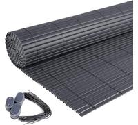 Laneetal Canisse en PVC Brise-Vue pour Jardin Balcon Double Face Occultant Résistant Gris 100(H) x 400(L) cm