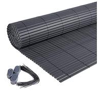 Laneetal Clôture en PVC, Canisse Plastique, Palissade de Protection Visuelle Anti-UV, Résistant aux Intempéries Brise-Vue pour Balcon, Jardin, Terrasse, Gris, 80 x 500 cm