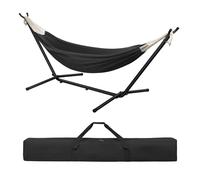 Laneetal Hamac sur Pied, Hamac avec Support en Métal, 2 Personnes, Charge de 250kg, Sac de Transport, pour Camping, Jardin, Patio, Balcon, Piscine, 280x106x100cm (Gris Foncé, 280x106x100cm)