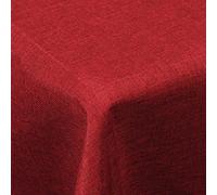 Laneetal Nappe de Table en Lin 130x160cm Aspect Hydrofuge,Nappe carrée Anti-Taches Anti-salissure Facile à Nettoyer,Rouge 0800025