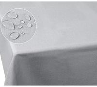 Laneetal Nappe Rectangulaire, Nappe Anti Taches, en Polyester, Aspect en Effet Lin, Imperméable, Lavable, Effet Déperlant, Protection et Décoration de Table, 135x180 cm, Gris Clair