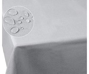 Laneetal Nappe Rectangulaire, Nappe Anti Taches, en Polyester, Aspect en Effet Lin, Imperméable, Lavable, Effet Déperlant, Protection et Décoration de Table, 135x180 cm, Gris Clair
