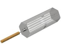 LANEJOY Lot de 2 paniers à rouler avec poignée amovible (hexagonale), panier de gril à rouler en acier inoxydable pour barbecue extérieur, filets de gril portables pour légumes, crevettes, poulet,