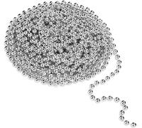 Laneko Guirlande de perles brillantes pour sapin de Noël, Saint-Valentin, exposition, mariage, costume, décoration à faire soi-même (perles argentées de 8 mm - 9,4 m)