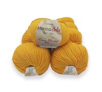 LaneWorld Pelote mérinos soie, 80 % laine mérinos 20 % soie, 50 g, fil pour aiguilles 3,5-4 et crochet 4,5-5, doux et brillant, fabriqué en Italie (10, MS5)