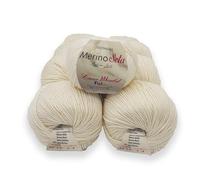 LaneWorld Pelote mérinos soie, 80 % laine mérinos 20 % soie, 50 g, fil pour aiguilles 3,5-4 et crochet 4,5-5, doux et brillant, fabriqué en Italie (5, MS2)