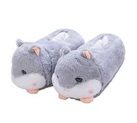 LANFIRE Chaussons Hamster Chaussons Duck Chaussons Moutons Pantoufles Porc Winter Home Warm Anti-Slip (Hamster(Grey))