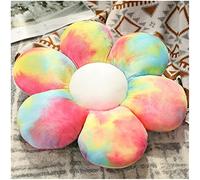 LANFIRE Coussin d'oreiller à Fleurs Coussin de Plancher Coussins de siège de Chaise Oreiller Tatami Oreiller décoratif en Peluche Canapé-lit Oreiller (50cm, Pink Yellow)