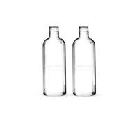 LANG Bouteilles en verre de 1 litre avec bouchon en verre - Lot de 2 - Carafe polyvalente en verre pour boissons chaudes/froides