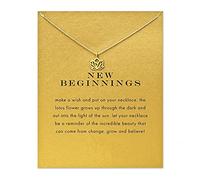 LANG XUAN Collier avec pendentif en forme de boussole en or avec message - Collier d'amitié - Papillon - Soleil - Bonne chance - Éléphant - Chaîne de foi - Cadeau pour femme, Métal, Pas de gemme