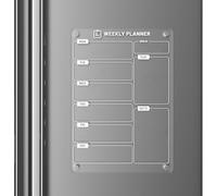 Langaelex Tableaux Magnétique Frigo 30x20cm pour Listes de Tâches Lot de 1 | Planning Semaine Effaçable Transparent Avec Marqueur à Craie Liquide pour Liste de Courses - Anglais