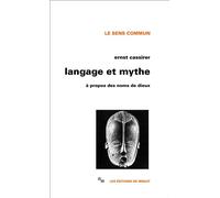Langage et mythe - à propos des noms de dieux - Ernst Cassirer - Minuit - Livre