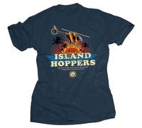 LANGBIRUI by Island Hoppers Tom Magnum TV Tshirt Fan 80'S Hawaii T-Shirt Thomas Retro Cult Navy XXL