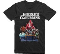 LANGBIRUI Houses & Humans T-Shirt - Funny Dungeons T-Shirt - T-Shirt Black M