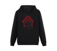 LANGBIRUI Warframe Hooded Stalker Sigil Hoody Long-Sleeve Hoodie Shirt Casual Funny Man Printed Hoodie Black L