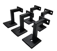 Langdoly Lot de 5 supports carrés pour rampe d'escalier avec vis (noir texturé)