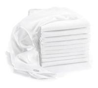 Lange bébé en mousseline de coton Lot de 10 - 80 x 80 cm, Qualité supérieure - Couleur blanc, double tissage, bordure renforcée, certifié Öko-Tex Standard 100, lavable à 90° C Blanc G