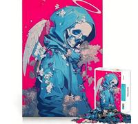 L'Ange de la Mort avec des Fleurs Puzzle de 1000 pièces pour Adultes Entraînement cérébral Amusant Découpe de précision Bords Lisses Activité captivante pour des soirées tranquilles (38x52cm)