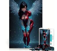L'ange en Costume Rouge Puzzle de 1000 pièces pour Adultes Jeu de réflexion Découpe Nette Alignement Parfait Activité Amusante en Famille Soirée Jeux (50x75cm)
