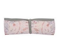 Lange en double gaze de coton gaufré imprimé jardin enchanté / vert de gris
