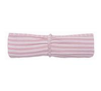 Lange en double gaze de coton gaufré rayé vieux rose