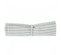 Lange gaze de coton gaufré rayé vert de gris