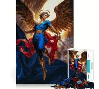 L'ange Michel avec épée et ailes dorées Puzzle de 1000 pièces pour adolescents Jeu de stimulation cognitive Sans espace Ajustement parfait Compact et amusant pour des moments de jeu en famille 50x75cm
