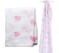 Lange Mousseline - Coeurs Roses